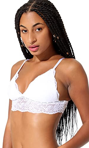 Yenita Damen Unterwäsche Lace Collection, Spitzen-Bustier ohne Bügel, BH gepolstert oder String aus Spitze