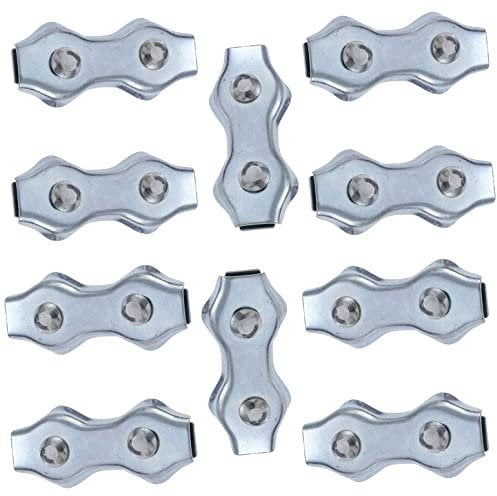 10 x 5 mm Electric Fence Wire Connector Rope Clip Duplex Bolt Cable Clamp Poly Electric Fencing Joint