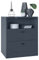 Vladon Kommode Pino V1, Made in Germany, Nachttisch mit 2 Schubladen & 1 offenem Fach, Anthrazit matt/Anthrazit matt ohne LED (56 x 67,5 x 36 cm)