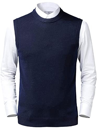 Btmpmcs Herren Pullunder Strickweste Ärmellose Klassische Pullover Weste Freizeit Gestrickte Business West Slim Fit Einfarbig Gentleman Wollweste Herbst Winter