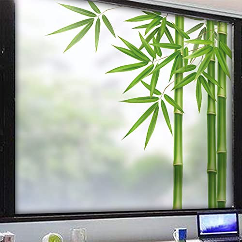 DIY Fensterfolie Milchglasfolie Spiegelfliesen,Milchglasfoliefensterfolie Fensterbilder Sichtschutzfolie Folie Fenster Sichtschutz,3D Window Film Bambus 80x100cm (W x H)