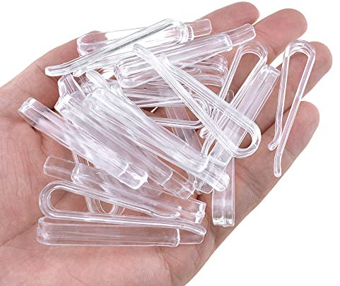 HAHIYO Lot de 60 pinces crocodiles en plastique transparent en forme de U, pince à linge, pince à tissu, pince à vêtement, chemise, pince pliable pour salle de couture, chaussettes, cravates,