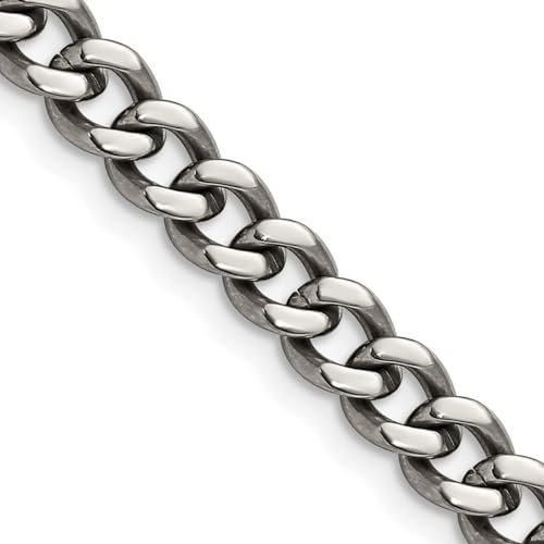 JewelryWeb Panzerkette aus Titan, poliert, 7,5 mm, für Damen und Herren, Einheitsgröße, Metall Titan, Kein Edelstein