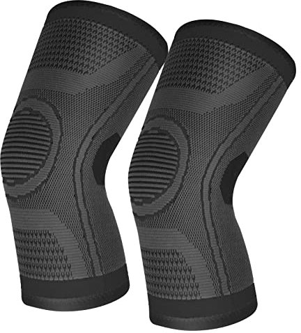 Rodilleras Deportivas Rodilleras menisco y ligamento Rodillera de Compresión para artritis, desgarros de menisco, ACL, tendonitis, correr, sentadillas, deportes (negro, XL)