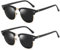 Rocf Rossini Polarisierte Sonnenbrille Herren Klassische Fahrer Brille Retro Halbrandlose Unisex Sonnenbrille Damen UV400(Schwarz/Grau + Sand-schwarz/Grau)