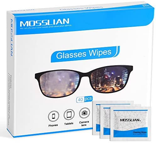 Screen Wipes MOSSLIAN 40 Pack Glasses Wipes Computer Screen Cleaner Wipes for Phone, Lens, Tablet, Laptop