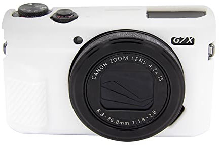 Easy Hood Camera Case for Canon G7X II Digital Camera, Soft Protective Body Skin Silicone Gel Rubber Soft Camera Case Cover for Canon PowerShot G7x Mark ii/G7X2 DSLR Camera(white)