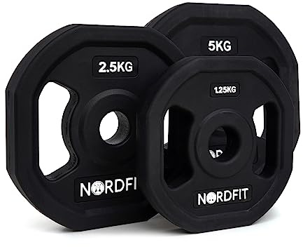 NORDFIT - 20kg Urethane Barbell Weights Set (TPU) - Ideal Studio Pump Weights - Home Exercise - Professional Adjustable Barbell & Weights - Strength Training Equipment