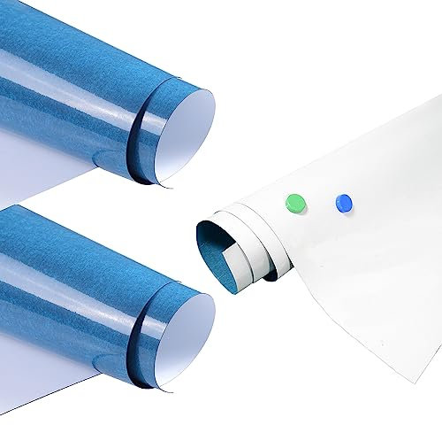3pz 90cm x 60cm Lámina Ferrosa para Imanes, Autoadhesivo, Escribir y Borrar, Lámina de Hierro para Pizarra Magnética, Creación de Tableros Magnético, Pizarra Blanca Adhesiva, Blanca, TKD9020-90cm-3X