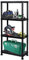 Burakh Extra Large Strong Black Plastic Storage Shelving Unit 4 Tier & 5 Tier For Home Garage Office Shelves