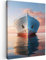 MuchoWow© Bild auf Leinwand 30x40 cm Schlafzimmer Bilder Wand Deko Wohnzimmer Modern Wanddeko Bilderwand Geschenk Maritime - Boot - Wasser - Weiß - Meer - Natur