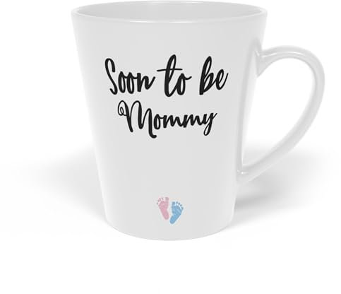 Teegarb Letter Blanket soon to be mommy Gender Reveal Latte-Tasse, 340 ml, Weiß