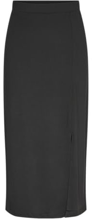 PIECES Pcnala HW Midi Skirt Mm BC Falda, Negro, M para Mujer