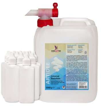 Universal-Bastelleim mit 20 Leerflaschen + Verschluss transparent, 5000 g