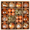 36pcs Christmas Ball Decoration Shiny Black Gold Hanging Christmas Tree Decoration Ball for Xmas Party Indoor Decor (Orange, 24cm*24cm*7cm)