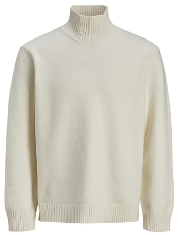 JACK&JONES Herren JORSOFT Knit HIGH Neck Strickpullover, Sea Salt, XL