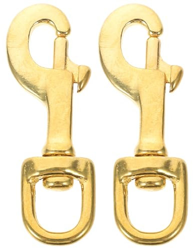 DIYEAH Heavy Duty Brass Swivel Snap Hook 2pcs Hanging Key Hanger Hooks Eye Bolts Metal Keychain Swivel Clasp Swivel Trigger Clip Metal Key Ring Bags Leash to Rotate