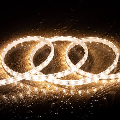 LEDKIA LIGHTING LED-Streifen Dimmbar 220V SMD 60 LED/m Neutralweiß 5W/m 400lm/m Breite 12mm Schnitt 100cm IP65 nach Maß 50 m