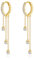 Kamise Women's Hoop Hanging Earrings, 925 Sterling Silver Huggie Drop Earrings with Zirconia, Hypoallergenic Long Tassel Chains Dangle Hoops Earrings, Gold Dangling Earrings for Birthday Party Gift