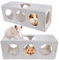 2 Stück Hamster Tunnel, Hamster Versteck Holz Hamster Haus Hamster Versteck aus Holz DIY Spielzeug Käfig Dekor Zubehör für Meerschwein Zwerghamster Goldhamster und Rennmäuse (25 x 9 x 9 cm)
