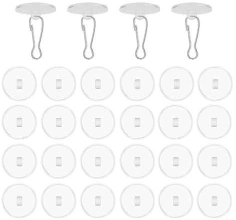 VBNZBK 60 Stück Transparente Selbstklebende Deckenhaken, Kein Bohren, Deckenmontagehaken mit Fahnenmast-Clips für Schlafzimmer, Badezimmer, Dekorative Haken, Schlafzimmer Wand, Karneval