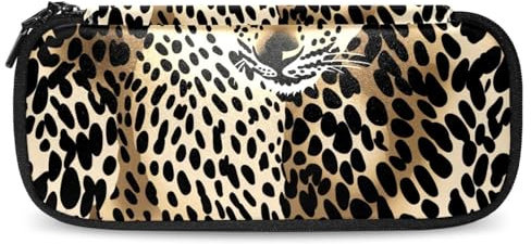 WOSHJIUK Federmäppchen,Ästhetisches Federmäppchen,klassischer Leo Print,Stiftetui