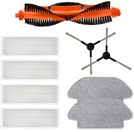 Accesorios de Repuesto para Xiaomi STYJ02YM / Mop Pro, Conga 3490, Viomi V2/Pro/V3/SE/V-RVCLM21B/3C/B106CN, Kit de Accesorios de Repuesto para aspiradora 9 Piezas