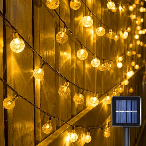 WoskjXas Solar Blasen Lichterkette, 12m 100LEDs Solar Dekorative Lichter für den Außen Bereich, LED Außen Lichterkette mit 8 Blinkmodi, Wasserdichte Garten Beleuchtung für Hof Garten Bar