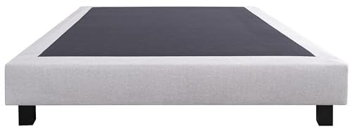 Luxury Literie Sommier tapissier 140x190, Gris, Gamme Prestige Hôtel, Bois Massif + Pieds offerts