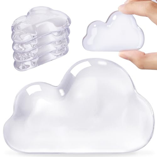 Door Stop Wall Protector, Wall Protectors Door Bumper, Door Stop for Wall Damage & Noise, Transparent Cloud Pattern, Large, 4 Pcs
