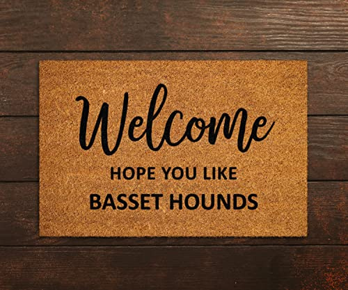 Traqunn Welcome Hope You Like Basset Hounds Doormats,Welcome Basset Hounds Door Mat,Rubber Doormat,Welcome Funny Doormats,Welcome Dog Mats 30X18 In
