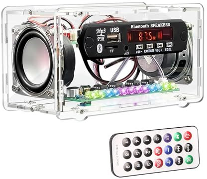 Hojalis FM Radio Electronics Kit, Soldering Practice Kits, DIY Bluetooth Speaker Kit, Music Player with Led Indicator Light, Mini Sound Amplifier Kit, Electronic Project Kit with Digital Display