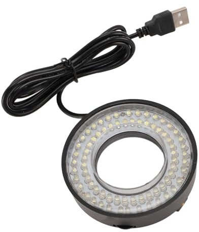 72 LED-Ringlichtbeleuchtung, 6500 K Bis 7500 K Verstellbares Mikroskop-Ringlicht, USB 5 V Mikroskop-Lichtquelle für Labor-Stereomikroskop-Kameras, Mikroskop-Zubehör