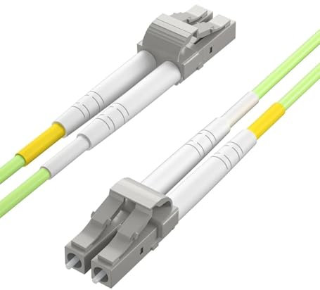 H!Fiber.com OM5 LC a LC dúplex cable de fibra óptica, cable de conexión, puente MMF, 0,5 metros (1,64 pies)