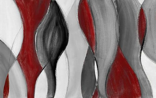 Wandbilder Wohnzimmer 200X300 Grau Rot Nicht Selbstklebend Vlies Wandbild Wallpaper Bildtapete,Büro Flur Art Fototapete Wohnzimmer Schlafzimmer 3D Effekt Moderne Wandtapete