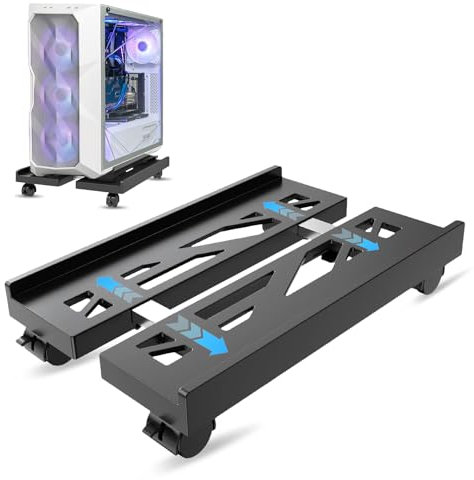 Pc Ständer mit Rollen,CPU Ständer PC Stand,CPU Ständer,pc ständer,pc Halterung unter Schreibtisch für Computergehäuse Hauptrahmen (Schwarz)