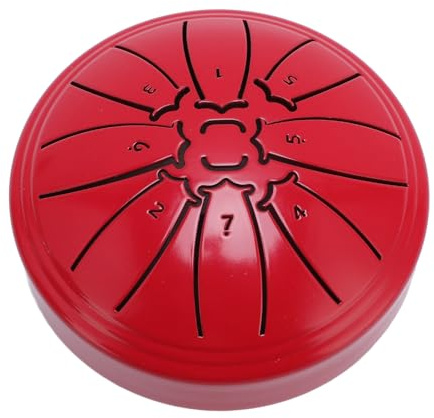 Mini -Stahlzungentrommel, Leicht zu Spielen 4 Zoll 8 Note C Key Handpan Drum für Meditationspraxis Unterhaltung (Rot)