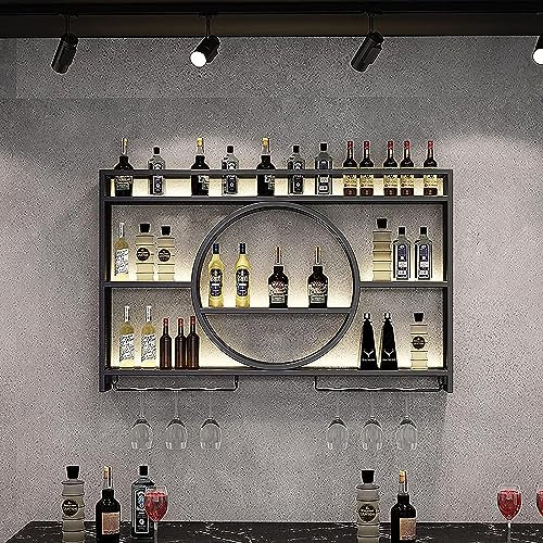 Gitter-Präsentationsregal, Gitterplatte für Einzelhandelsdisplays, bodenstehend, flach, modernes, wandmontiertes Weinregal – Metallschrank und Bar-Display für Weingläser, Champagner und Stie