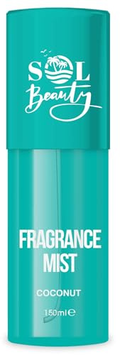 Sol Beauty Body Spray Coconut Fragrance, Vegan Friendly Body Mist Helps Skin Stay Hydrated and Refreshed, All Over Body Fragrance Mist 150ml