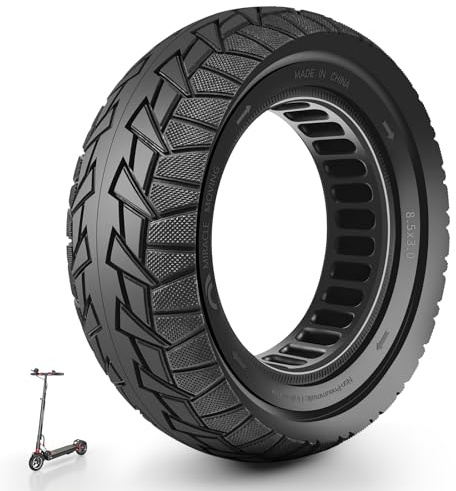 VOLOHAS 8,5x3 Vollreifen 8 1/2x3 Solide Reifen für Kukirin G2 Pro(Alte Version),Zero 8/9/9 PRO,Vsett 8/9/9+,Kugoo Kirin X1 Elektroroller 8,5 Zoll Vollgummireifen Hochelastischer Ersatzreifen (1 Stück)