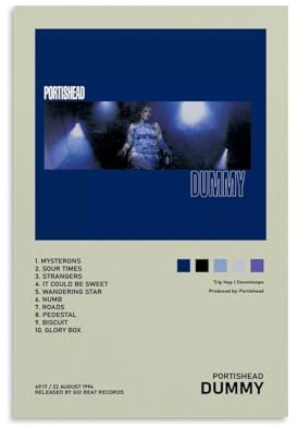 TRWHRYERYRH Portishead Poster, ästhetische Wandkunst, dekoratives Gemälde, Poster, Dekoration, Vintage-Leinwand für Wohnzimmer, Schlafzimmer, 30 x 45 cm, ungerahmter Stil