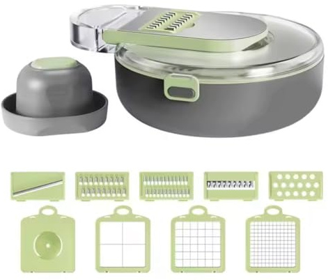 Affetta Verdure Multifunzione 12-in-1 - Taglia, Grattugia, Trita con Massima Efficienza e Sicurezza!