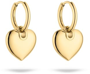 s.Oliver Damen Schmuck – Chunky Herz Halskette, Armband und Creolen aus Edelstahl in verschiedenen Farben – Stylisch, Alltagstauglich & Zeitlos modern