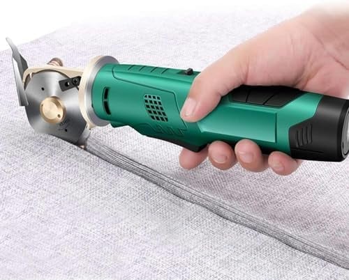 GYKOZY Taglierina elettrica per Tessuti - Forbici Senza Fili con Batteria da 4000 mAh, affilatura Automatica per Tagliare Stoffa, Carta, Moquette, Pelle, Spessore ≤3,3 cm (70mm)