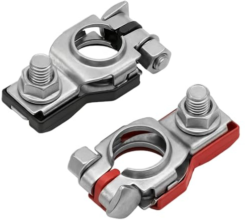 1 Pair Terminal de Batería de CocheLiberación Bornes Bateria Coche 12V | Conector de Batería Positivo y Negativo para Automóviles,Barcos, Camiones,Caravan, Motorhome