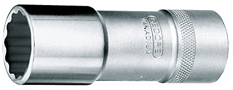 Gedore D19L18 Douille 1/2 18 mm 12 vis hexagonales longue Argent