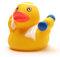DUCKSHOP I Badeente I Quietscheente I Fitness I L: 7,5 cm I inkl. Badeenten-Schlüsselanhänger im Set