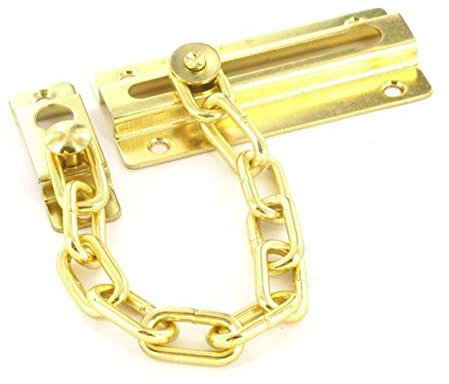 Traditional Door Security Chain Electro Brass