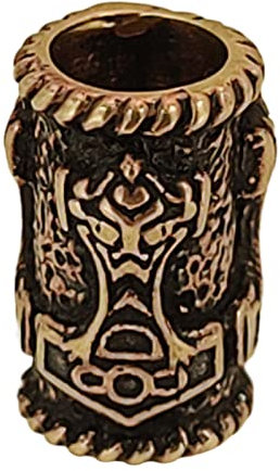 Kiss of Leather Bartperle Haarperle Bronze Thorshammer 5mm Innendurchmesser 1143