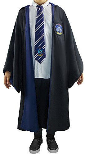 Cinereplicas Harry Potter Robe - Authentic Official Tailored Wizard Robes Cloak - Adults and Kids Size - Black & Blue - XS